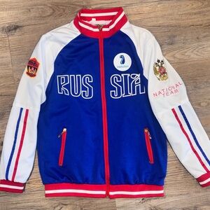 Blue and White Russia Track Jacket Yuri Plisetsky Yurio Cosplay Anime Jacket Sm